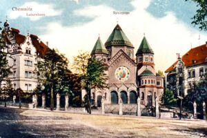 Die Chemnitzer Synagoge, Postkarte 1910.