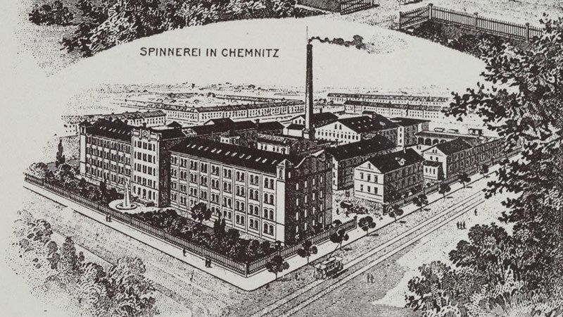 Ansicht der Aktienspinnerei (1911), Rathausfestschrift, Grundplan Areal Straße der Nationen, Quelle: Stadtarchiv Chemnitz
