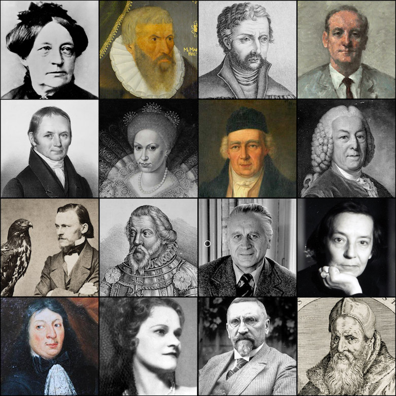 Darstellung verschiedener Portraits der Sächsische Biografie